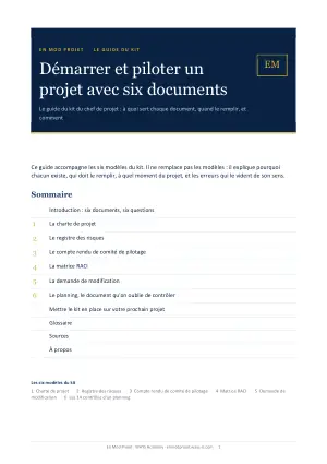 Première page : Le guide du kit